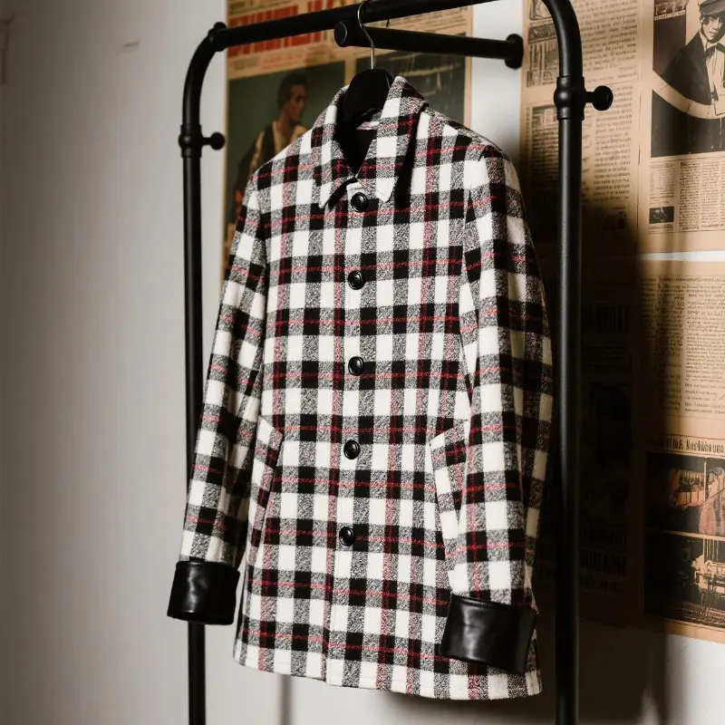 大方格子長袖外套